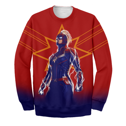 Unifinz MV T-shirt Captain Marvel 3D Print T-shirt MV Hoodie Sweater Tank 2024
