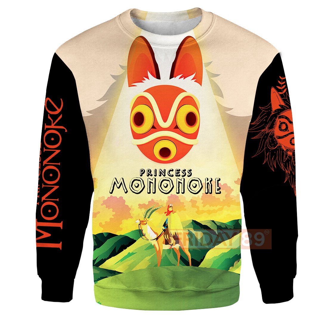 GB Princess Mono Ashitaka And Yakul 3D Print Hoodie T-shirt