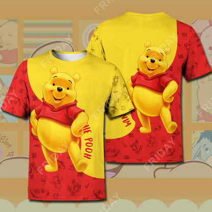 Unifinz DN WTP T-shirt Pooh Red And Yellow 3D Print T-shirt Cute High Quality DN WTP Hoodie Sweater Tank 2025