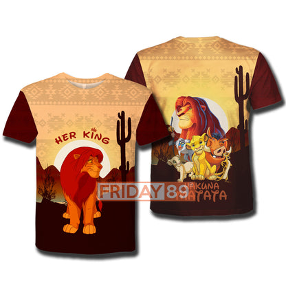 Unifinz DN LK T-shirt Her King Simba Hakuna Matata DN LK Hoodie DN LK Shirt Sweater Tank DN LK Couple Hoodie 2023