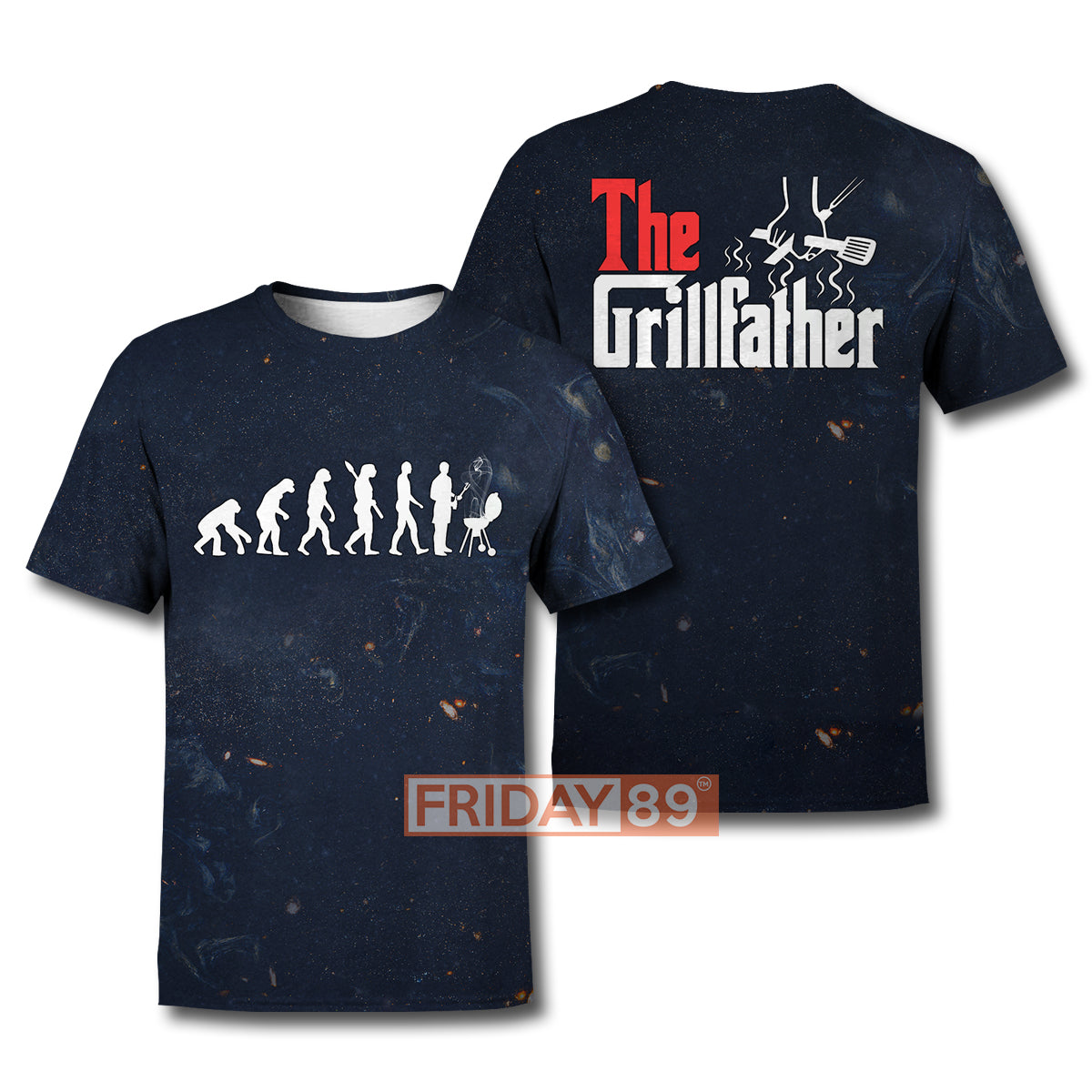 Unifinz Father T-shirt 3D Print The Grillfather BBQ Grill & Smoker T-shirt High Quality Father Hoodie Sweater Tank 2024