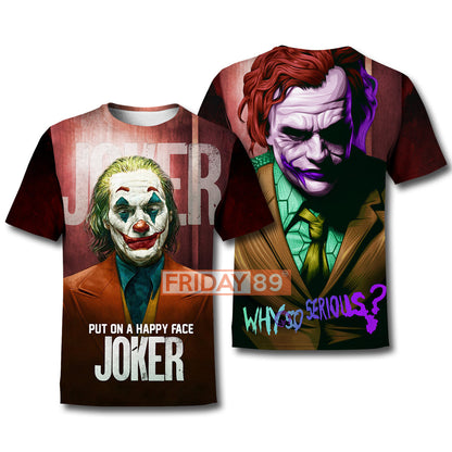 Unifinz DC Joker T-shirt 3D Print Joker Phoenix and H.Ledger T-shirt DC Joker Hoodie Sweater Tank 2024