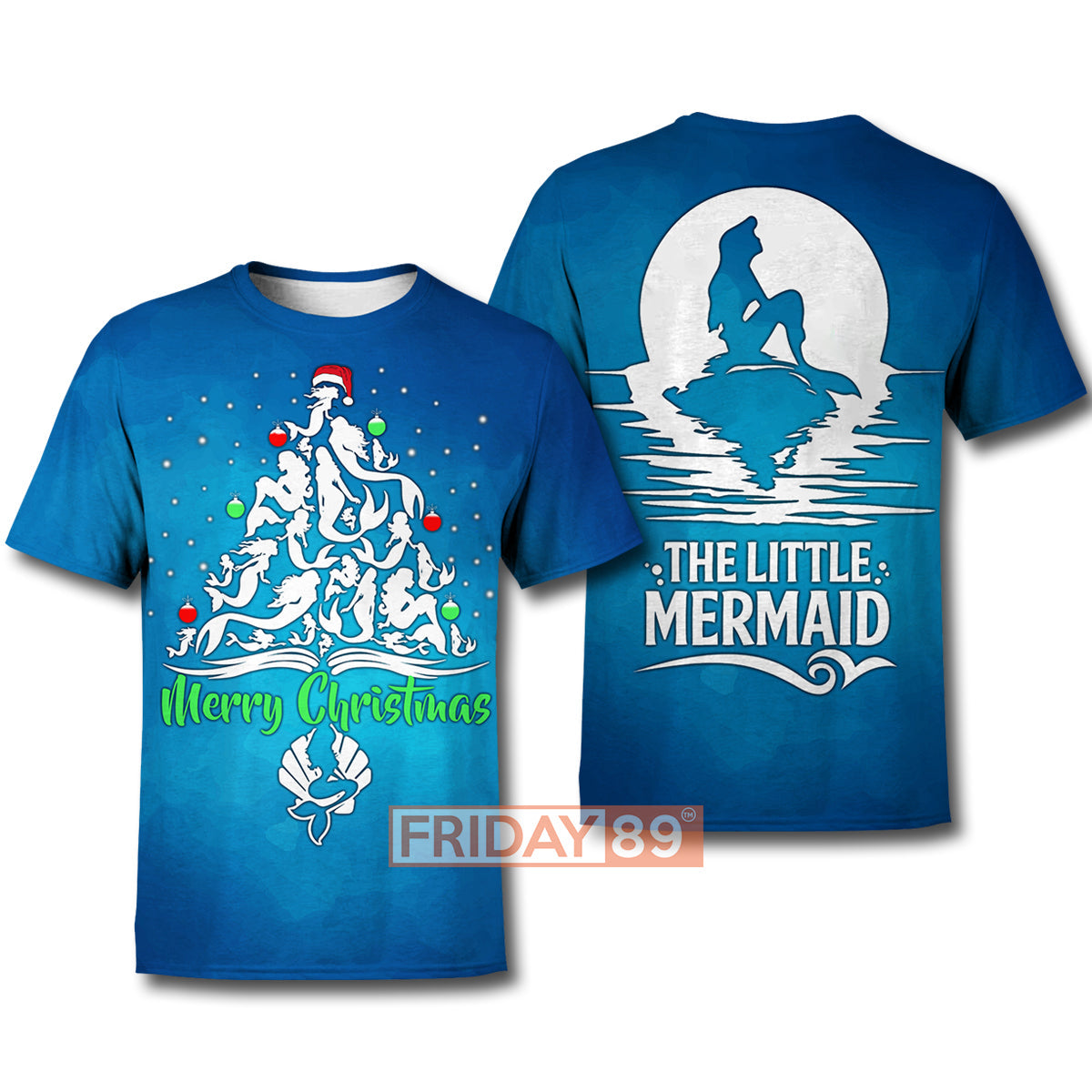 Unifinz DN TLM T-shirt Mermaid Christmas Tree T-shirt Awesome DN TLM Hoodie Sweater Tank 2024