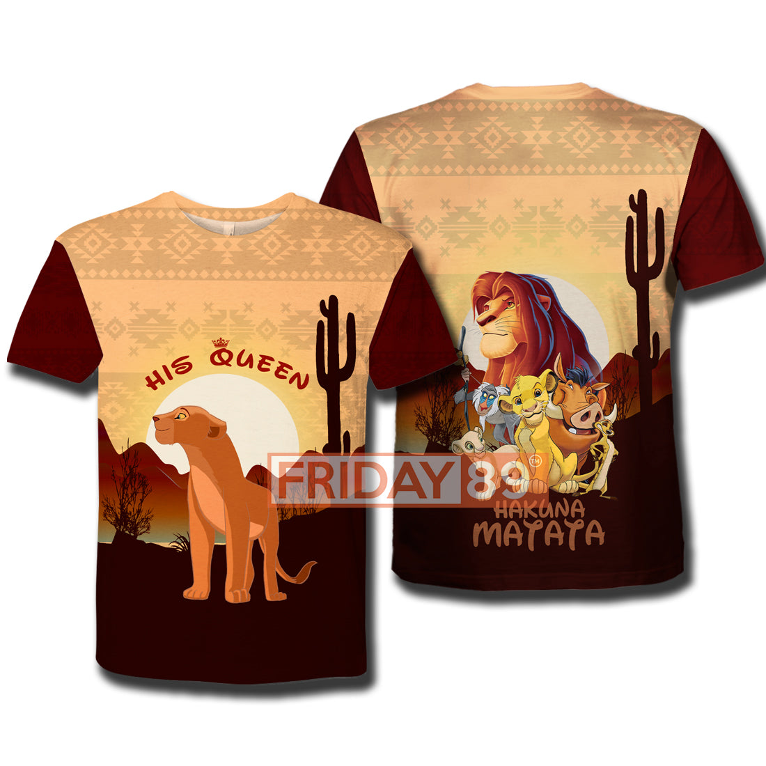 Unifinz DN LK T-shirt His Queen Nala Hakuna Matata T-shirt DN LK Hoodie Sweater Tank DN LK Couple Hoodie 2023