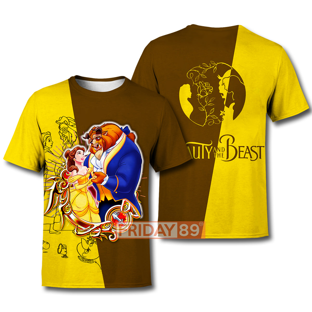 Unifinz DN T-shirt Beauty & The Beast DN Animated Film 3D Print T-shirt Amazing DN Beauty & The Beast Hoodie Sweater Tank 2025