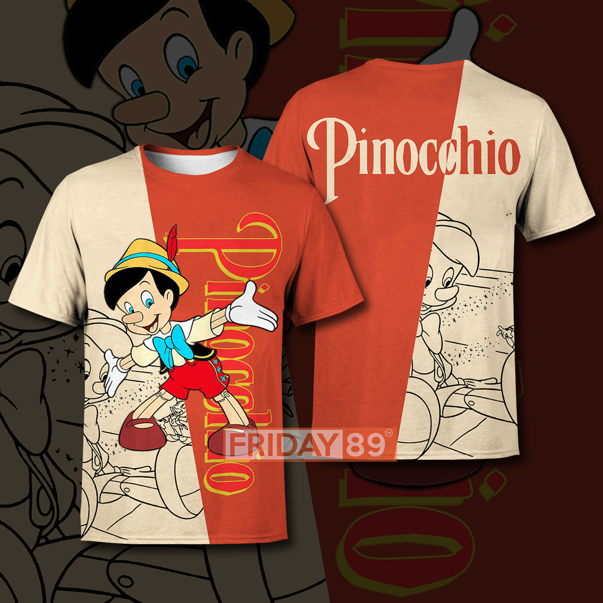 Unifinz Pinocchio DN T-shirt Pinocchio Disney T-shirt Awesome Pinocchio DN Hoodie Sweater Tank 2025