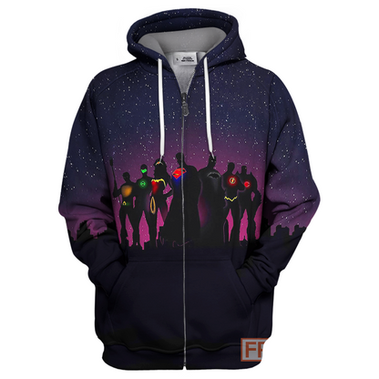 DC Hoodie Heroes JL Galaxy T-shirt Amazing DC Shirt