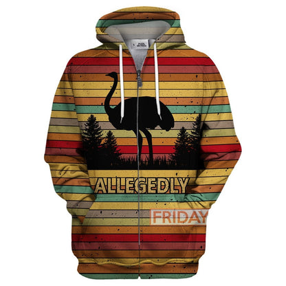 Unifinz Ostrich Hoodie Funny Allegedly Ostrich Sherlock.H T-shirt Awesome Ostrich Shirt Sweater Tank 2026