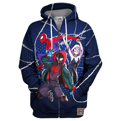 Unifinz MV Spiderman Hoodie Spider Man New Universe 3D Print T-shirt MV Spiderman Shirt Sweater Tank 2023