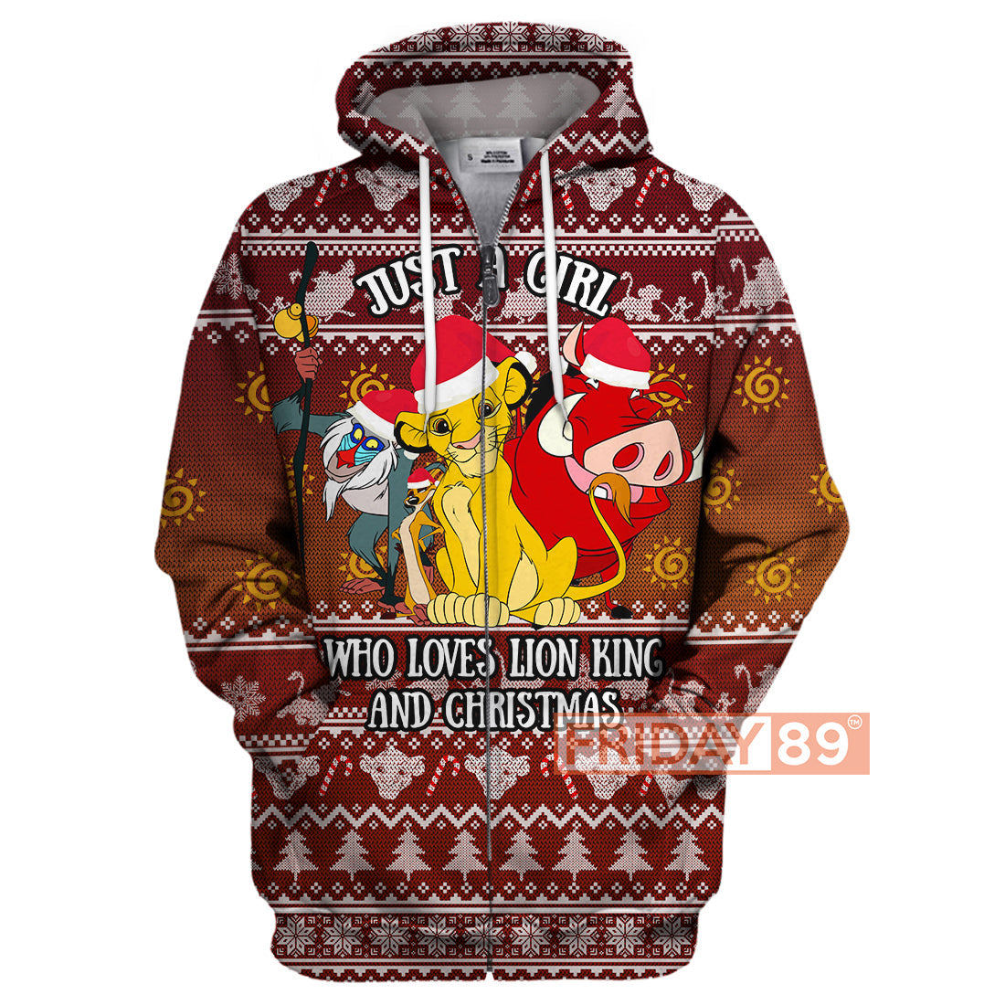 Unifinz DN LK T-shirt Just A Girl Who Loves Lion King And Christmas T-shirt DN LK Hoodie Sweater Tank 2026