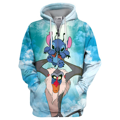 Unifinz DN LK Stitch T-shirt 3D Print Rafiki & Stitch T-shirt DN LK Stitch Hoodie Sweater Tank 2026
