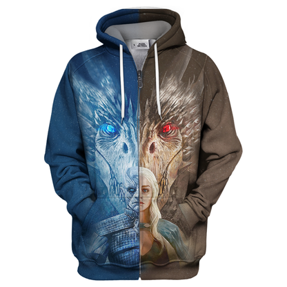 Unifinz GOT T-shirt Ice & Fire Dragon Got 3D Print T-shirt GOT Hoodie Sweater Tank 2023