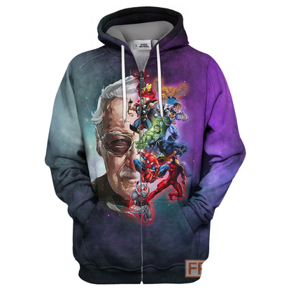 Unifinz Stan Lee MV Hoodie Stan Lee & Super Hero Shirt Stan Lee Memorial T-shirt Stan Lee MV Shirt Sweater Tank 2023