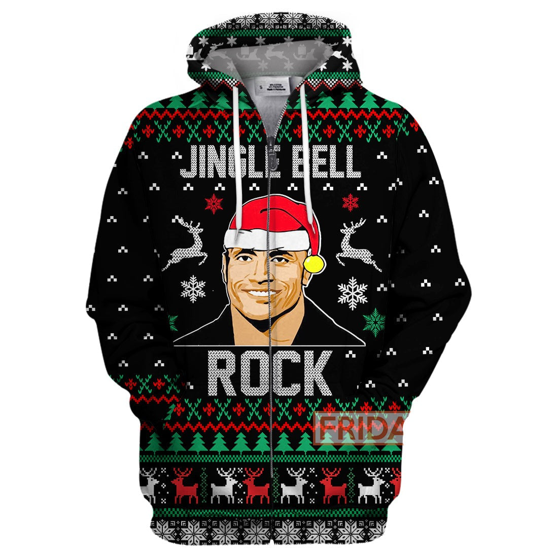 Unifinz Dwayne Johnson Hoodie Jingle Bell Rock Ugly Christmas Pattern T-shirt Dwayne Johnson Shirt  Sweater Tank 2026