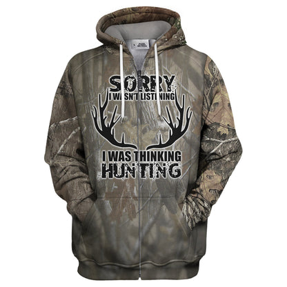 Unifinz Hunting Hoodie I was thinking Hunting 3D T-shirt Awesome Hunting Shirt Sweater Tank 2025