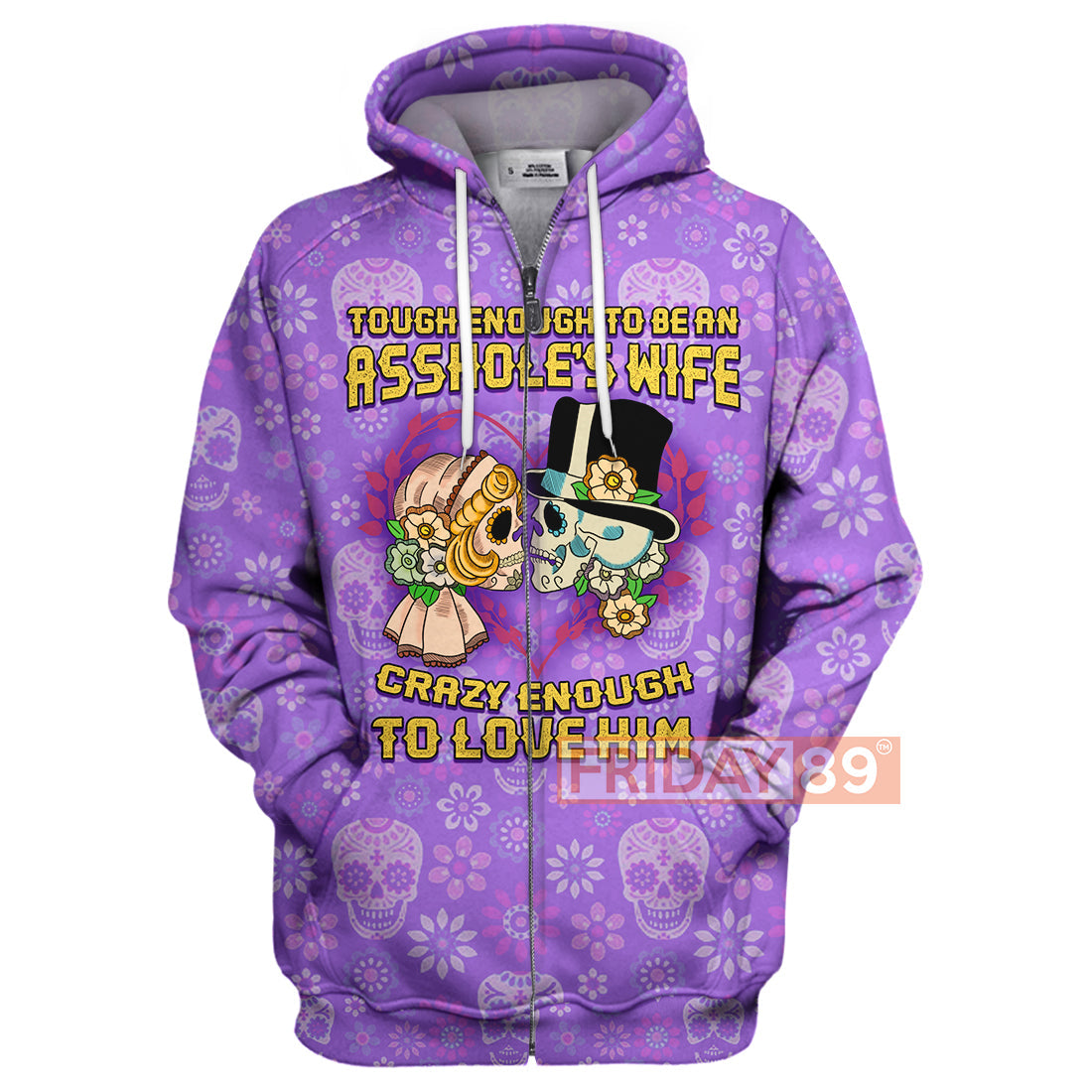 Unifinz Skull T-shirt Crazy Enough To Love Him - Sugar Skull Wife T-shirt Skull Hoodie Sweater Tank 2026