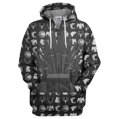 Unifinz GOT T-shirt Game Of Thrones Logo 3D Print T-shirt Awesome GOT Hoodie Sweater Tank 2023