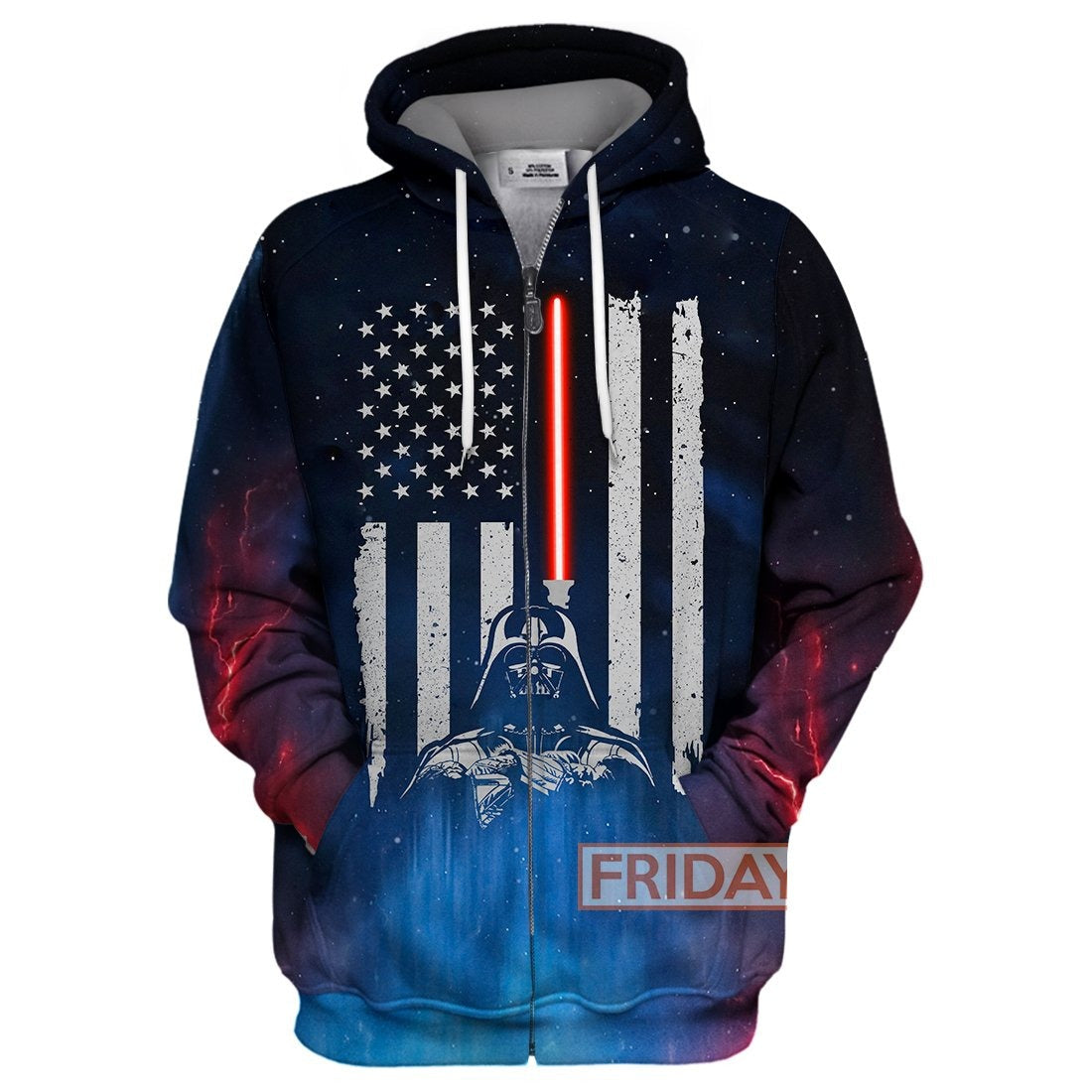 Unifinz SW T-shirt SW D.Vader Lightsaber American Flag 3D Print T-shirt Cool SW Hoodie Sweater Tank 2026