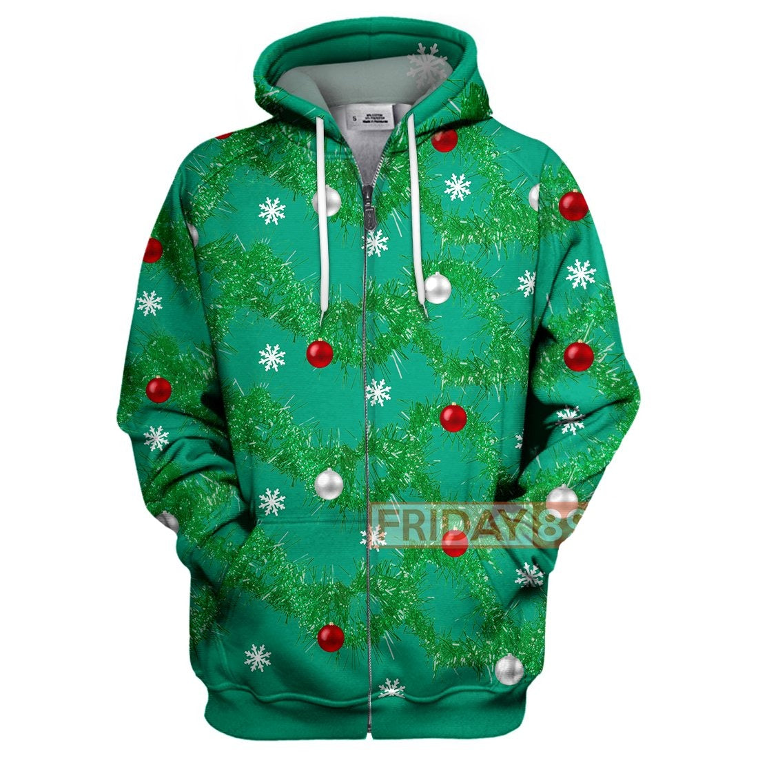 Unifinz Christmas Hoodie Green Gaudy Garland Christmas T-shirt Amazing Christmas Shirt Sweater Tank 2026