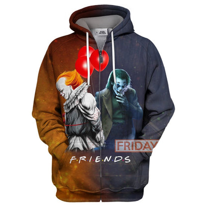Unifinz Joker IT Hoodie Joker And Pennywise Friends T-shirt Cool Joker IT Hoodie Sweater Tank 2026