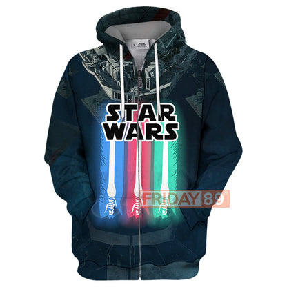 Unifinz SW T-shirt Lightsaber Colors 3D Print T-shirt Amazing High Quality SW Hoodie Sweater Tank 2026