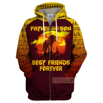 Unifinz DN LK T-shirt Father And Son - Lion King Best Friends Forever T-shirt DN LK Hoodie Sweater Tank 2026