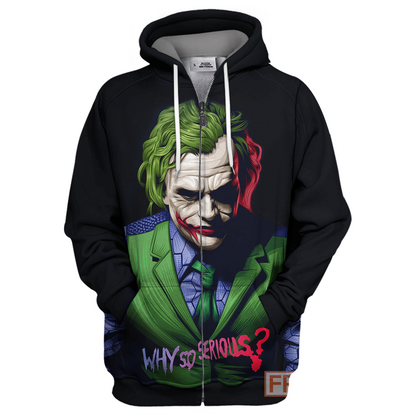 Unifinz DC Joker Hoodie Why So Serious  Hoodie Straight Outta Gotham Hoodie Amazing DC Joker Shirt Sweater Tank 2022