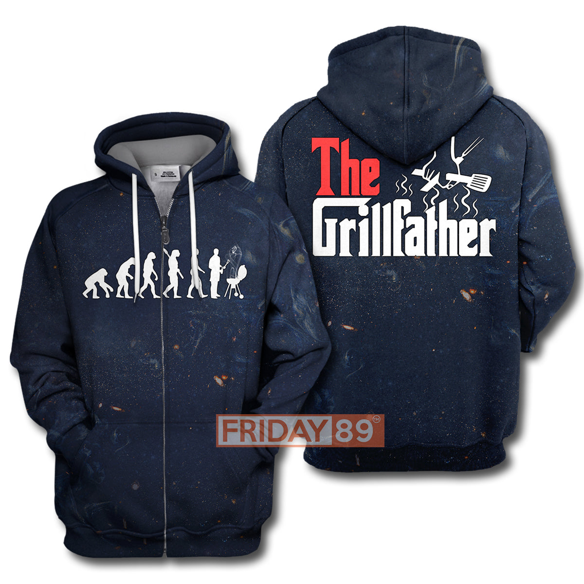 Unifinz Father T-shirt 3D Print The Grillfather BBQ Grill & Smoker T-shirt High Quality Father Hoodie Sweater Tank 2025