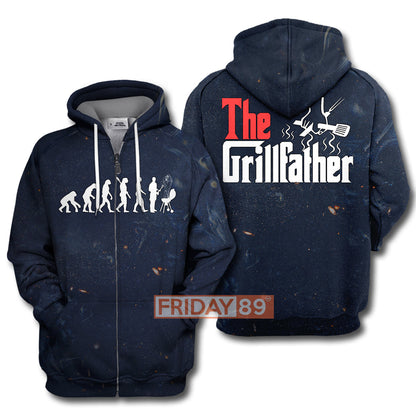 Unifinz Father T-shirt 3D Print The Grillfather BBQ Grill & Smoker T-shirt High Quality Father Hoodie Sweater Tank 2025