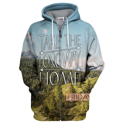 Unifinz Camping Hoodie Take The Long Way Home Traveling Camping 3D Print Hoodie Camping T-shirt Tank Sweater 2026
