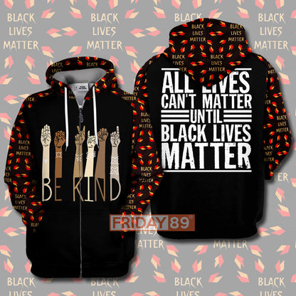 Unifinz BLM T-shirt Be Kind Black Lives Matter 3D Print T-shirt Cool High Quality BLM Hoodie Sweater Tank 2026