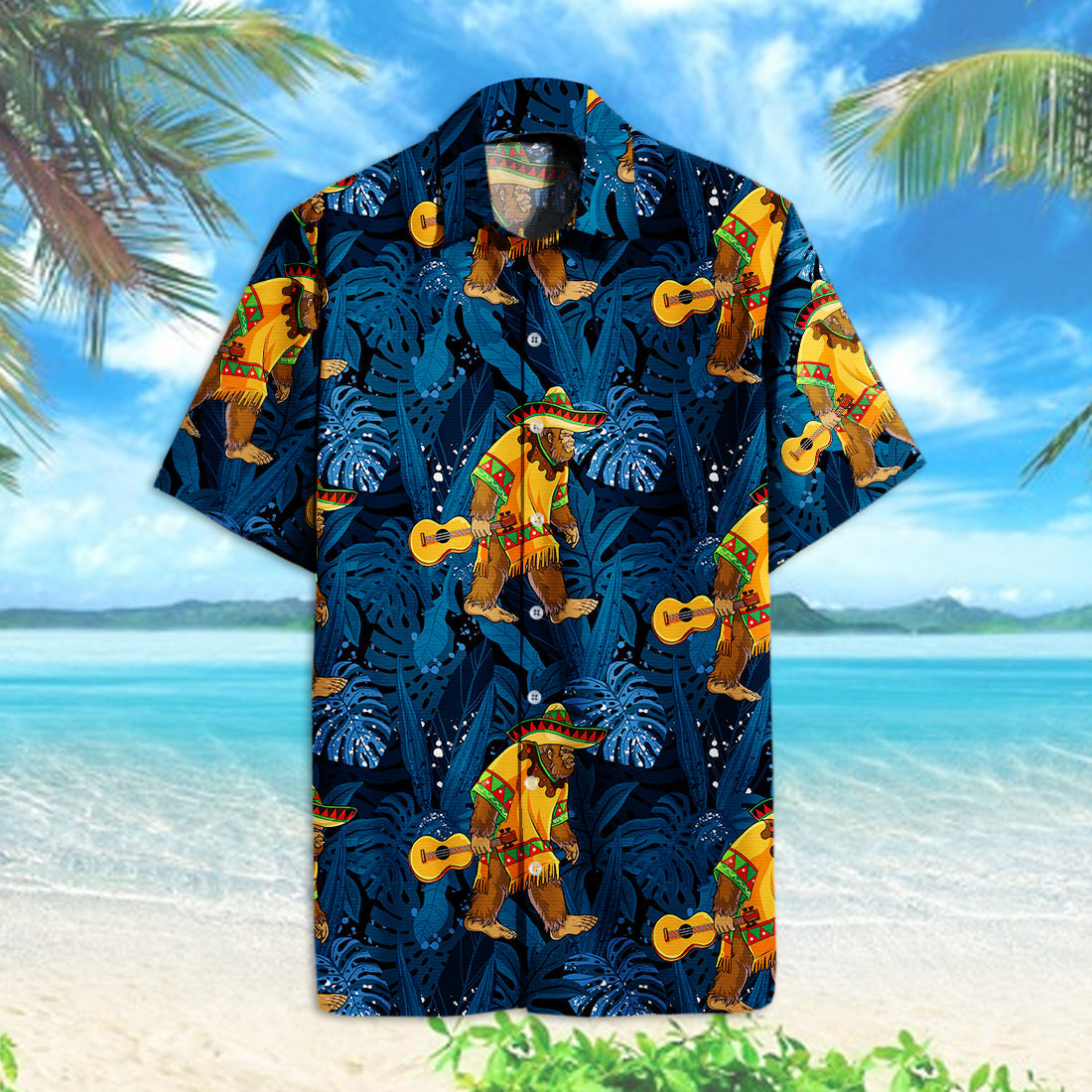 Unifinz Bigfoot Hawaii Shirt Bigfoot Sasquatch Mexican Hawaiian Shirts Bigfoot Aloha Shirt 2022