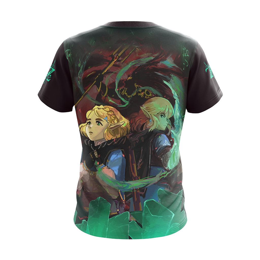 The Legend Of Zelda Hoodie Link Zelda And Ganondorf Graphic T-shirt Black Green Unisex