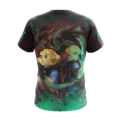 The Legend Of Zelda Hoodie Link Zelda And Ganondorf Graphic T-shirt Black Green Unisex