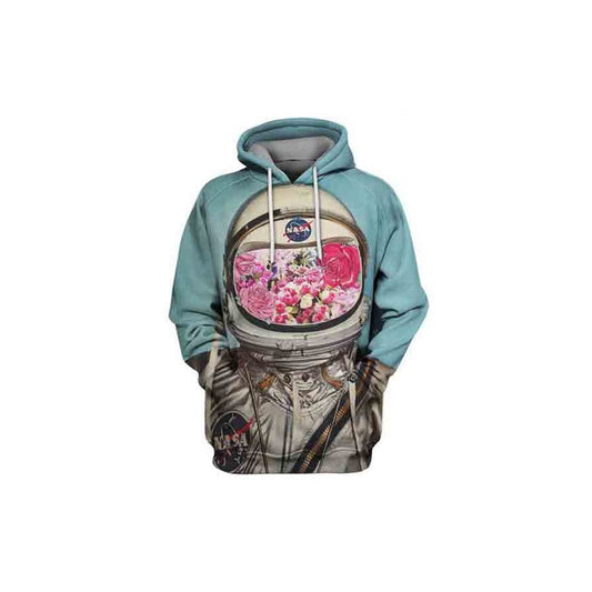 NASA Hoodie Nasa Astronaut Flowe Field Hoodie Colorful Unisex