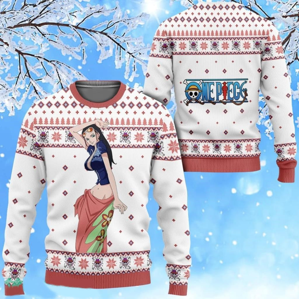 One Piece Sweatshirt Nico Robin Graphic Christmas Sweatshirt White Unisex Adults New Release