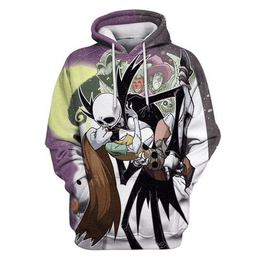  Nightmare Before Christmas Hoodie Jack Skellington Kiss Sally Hoodie Unisex Full Print