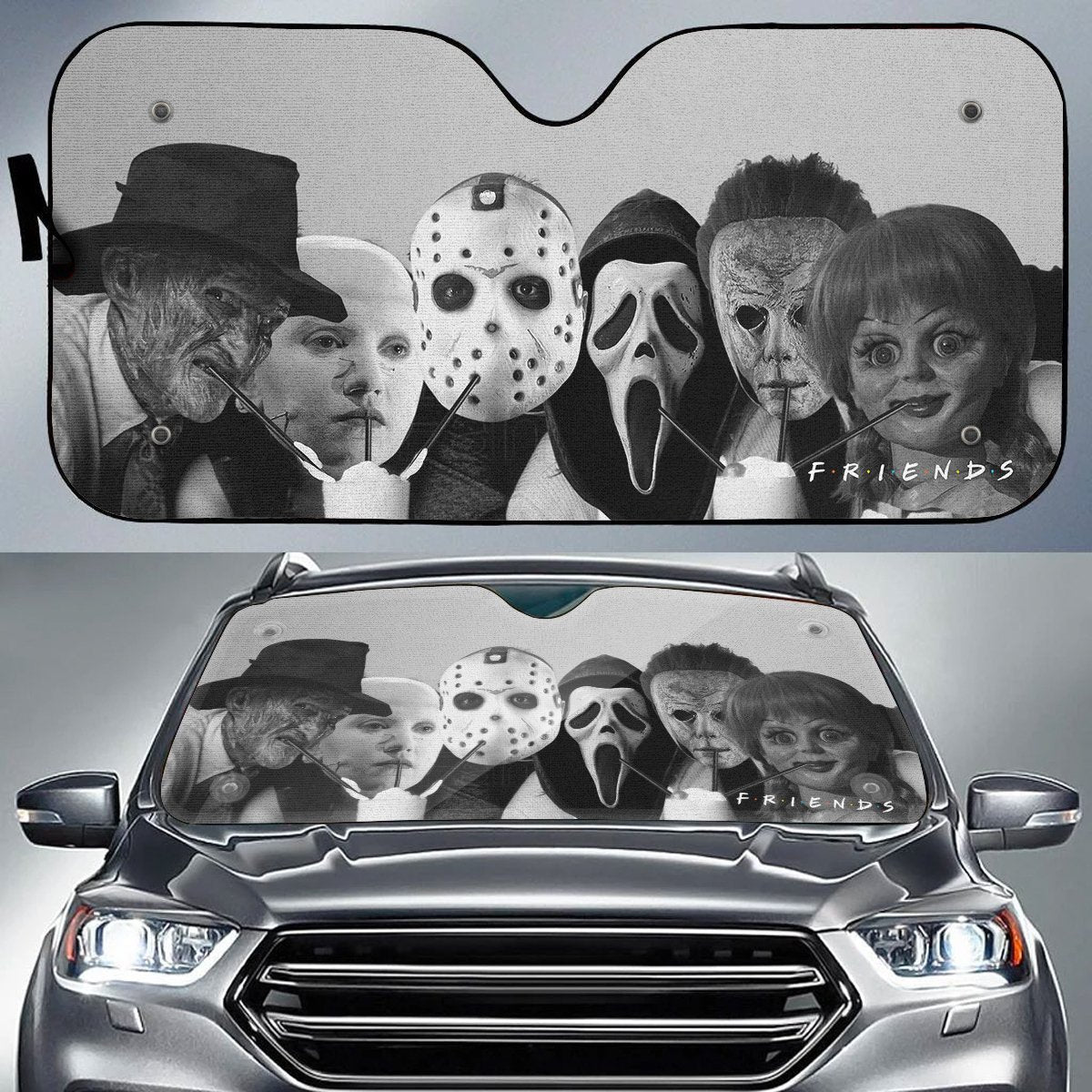  Horror Car Sun Shade Nightmare Friends Ghostface Annabelle Auto Sun Shade