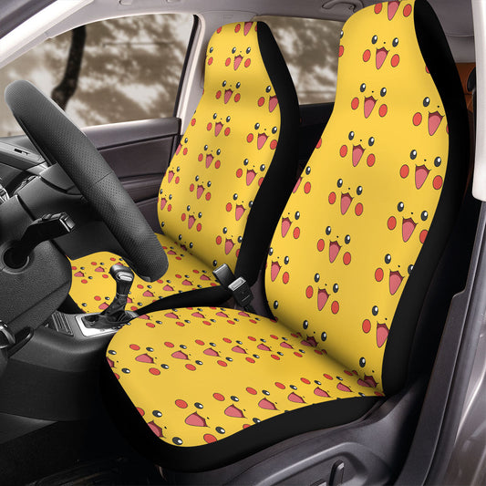 PKM Car Seat Covers Pikachu Face Emotions Pattern Seat Covers Yellow