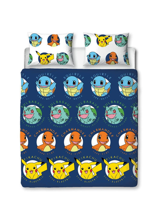 PKM Bedding Set Pikachu Squirtle Charmander Bulbasaur Pattern Duvet Covers Colorful Unique Gift