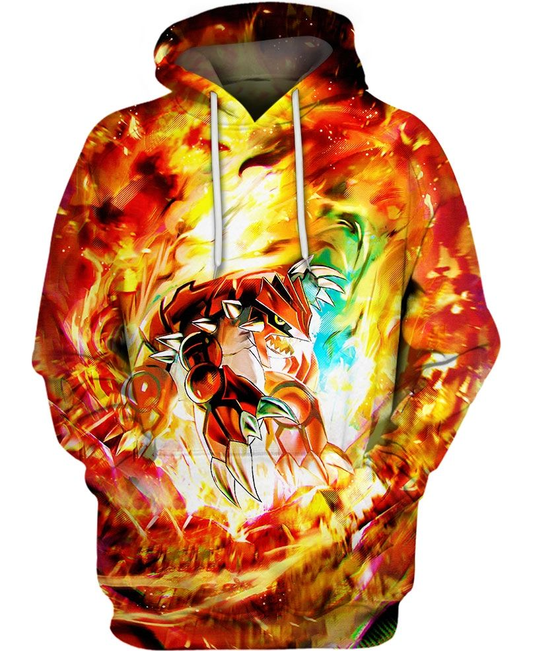 PKM Hoodie PKM Groudon On Fire Hoodie Orange Unisex