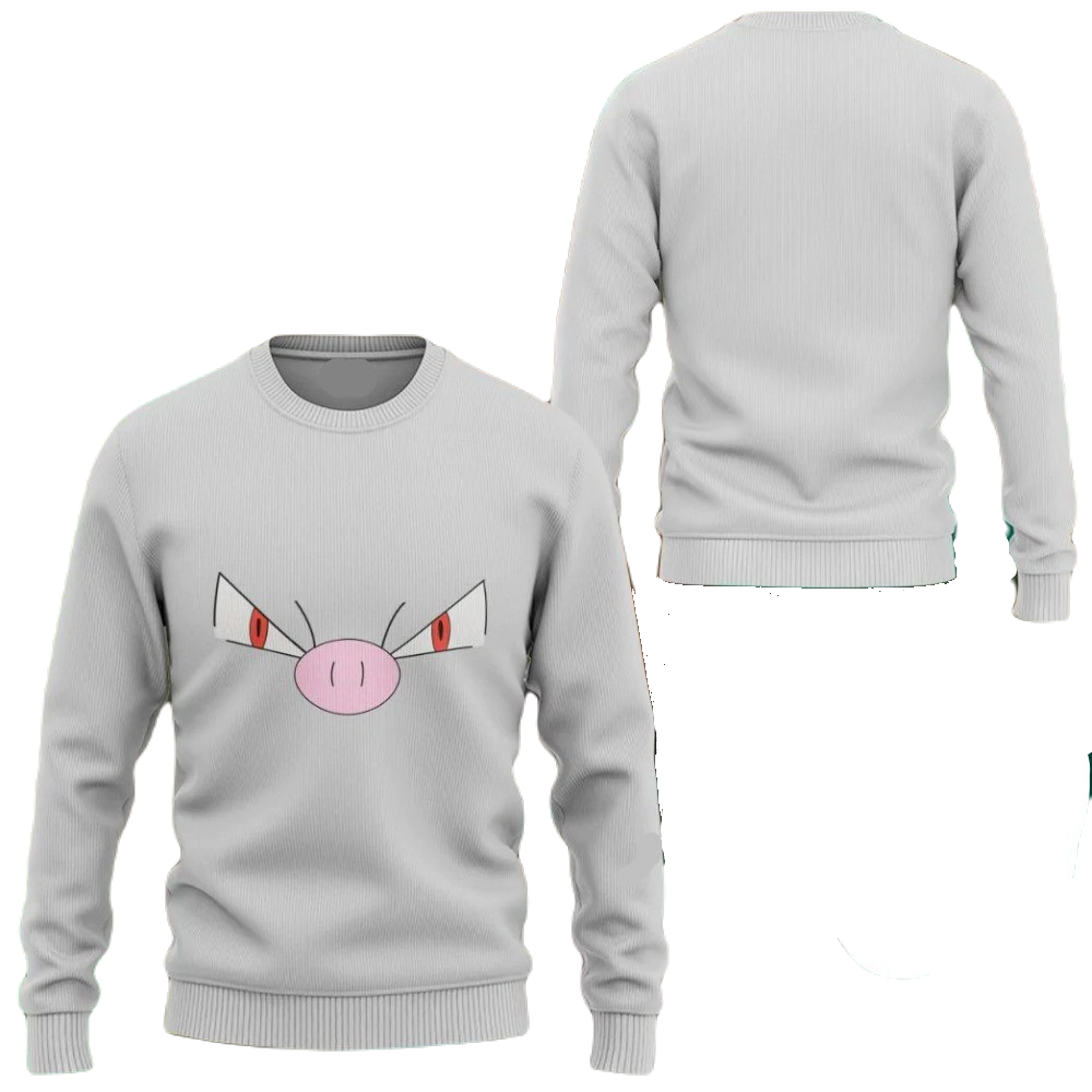 PKM Hoodie Mankey PKM Cosplay T-shirt Sweatshirt Gray Unisex Adults New Release