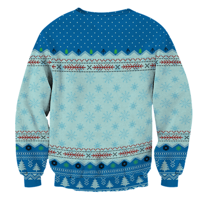 SW Ugly Sweater SW Queue For BobaTea Blue Sweater