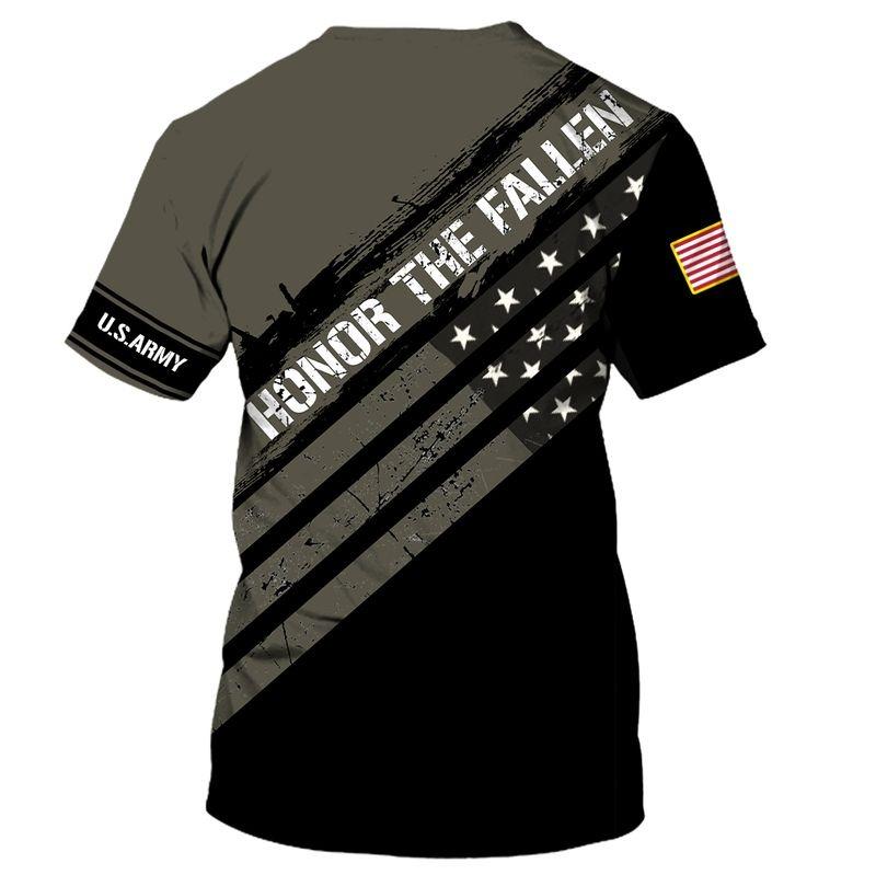 Unifinz US Army Veteran Hoodie Grey Honor The Fallen High Quality T-shirt Veteran Shirt Apparel Millitary Shirts 2023