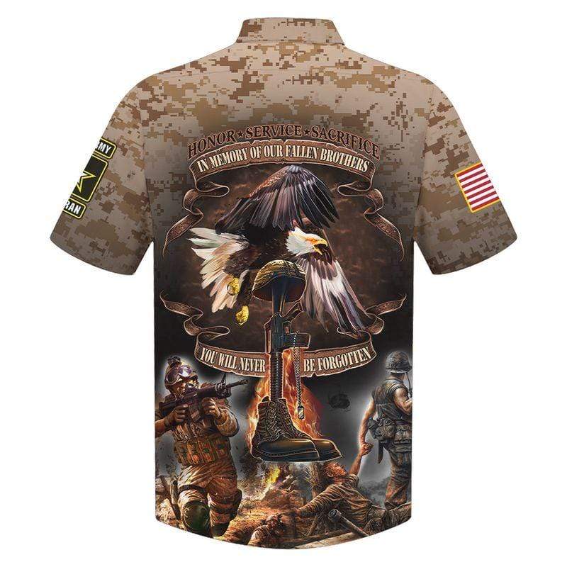 Unifinz Veteran Us Army Hawaiian Shirt In Memory Of Our Fallen Brothers Aloha Hawaiian Shirt Veteran Aloha Shirts Military Shirt 2023