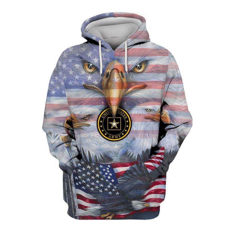 Unifinz Veteran Hoodie US Army Independence Day Eagle American Flag Hoodie Veteran Apparel 2022