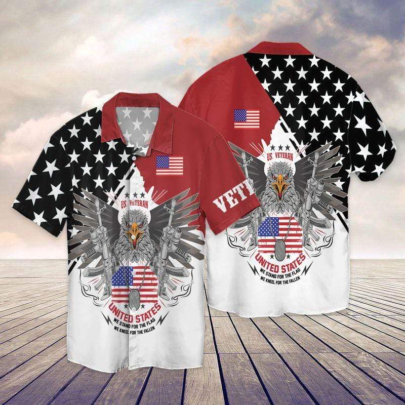 Unifinz Military Gift Veteran Hawaii Shirt We Kneel For The Fallen Awesome Hawaiian Shirt Military Aloha Shirts 2022