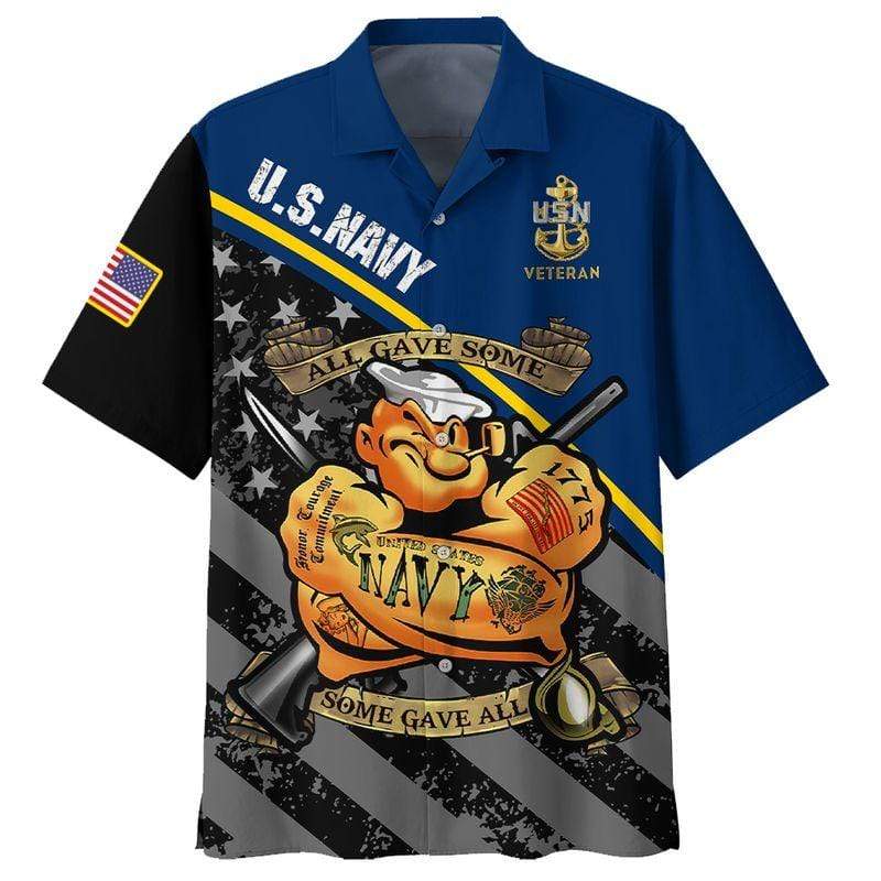 Unifinz US Navy Hawaii Shirt Sailor All Gave Some, Some Gave All Aloha Shirt Navy Hawaiian Shirts Military Shirt 2022