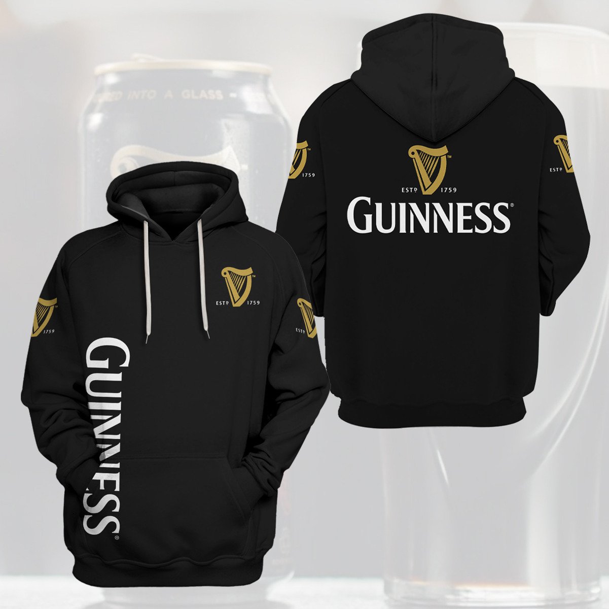 Beer Hoodie Guinness Beer Black 3d Hoodie Awesome Beer Apparel