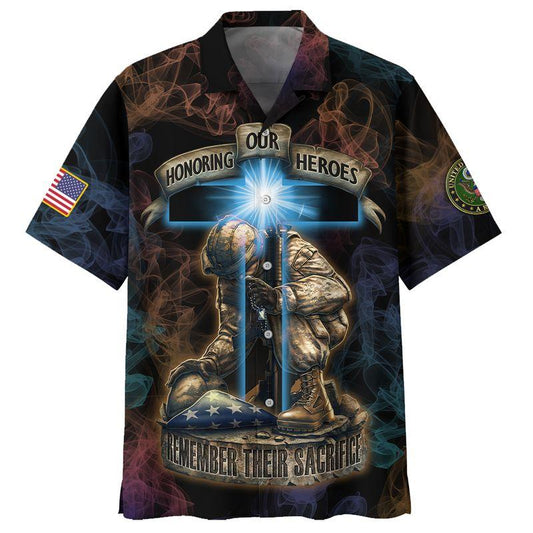 Unifinz Veteran Memorial Day Hawaiian Shirt Honoring Our Heroes Aloha Shirts Veteran Hawaii Shirt Military Hawaii Shirt 2022